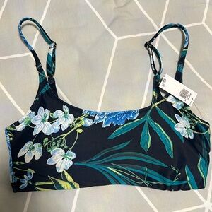 Brand New Tag Blue Floral Bikini Scoop Neck top Old Navy